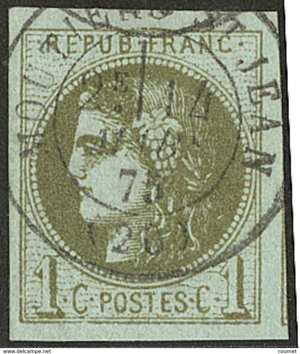 No 39IIIj, Olive, Obl Cad Moutiers St Jean, Jolie Pièce. - TB - 1870 Emission De Bordeaux