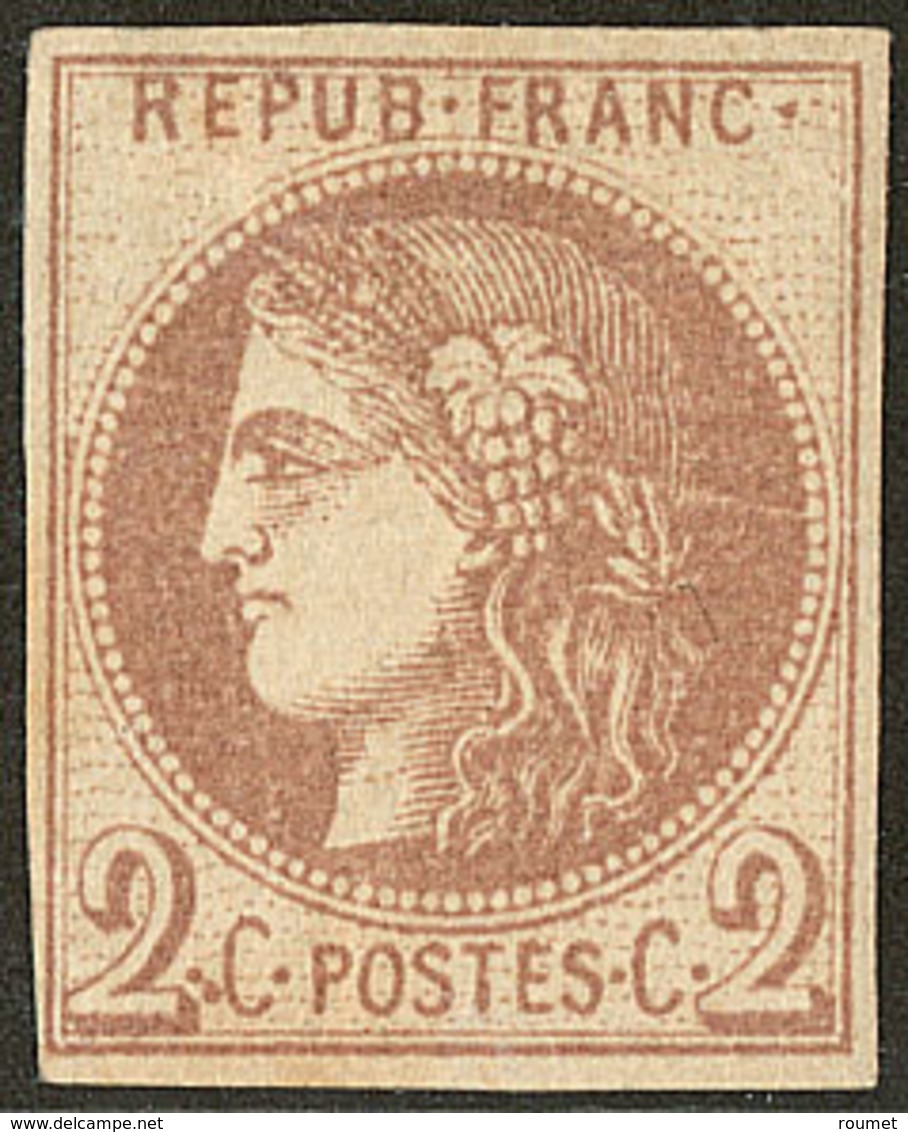* Report I. No 40I, Chocolat Clair, Infime Froissure Mais Très Frais Et TB. - R - 1870 Bordeaux Printing