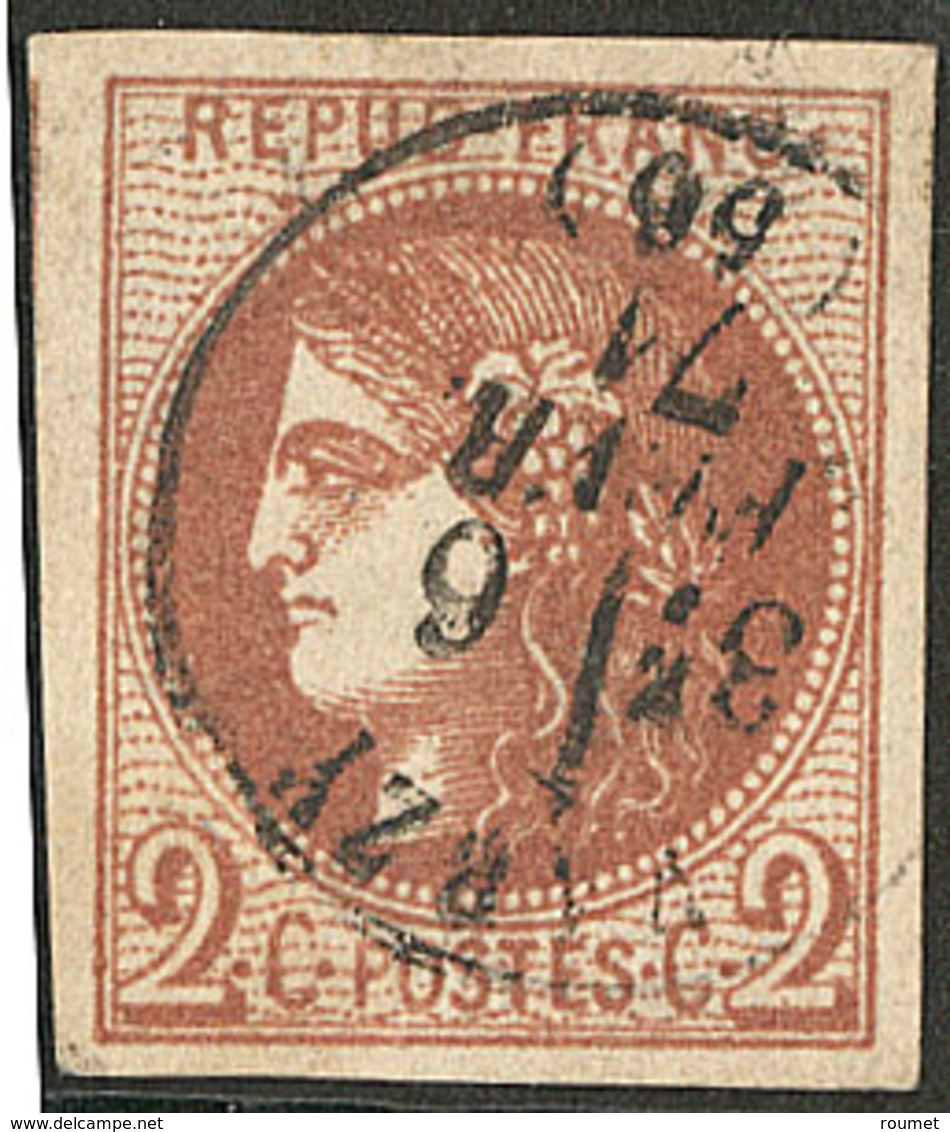 No 40IIf, Un Voisin, Obl Cad 16 De Varzy. - TB. - R - 1870 Bordeaux Printing