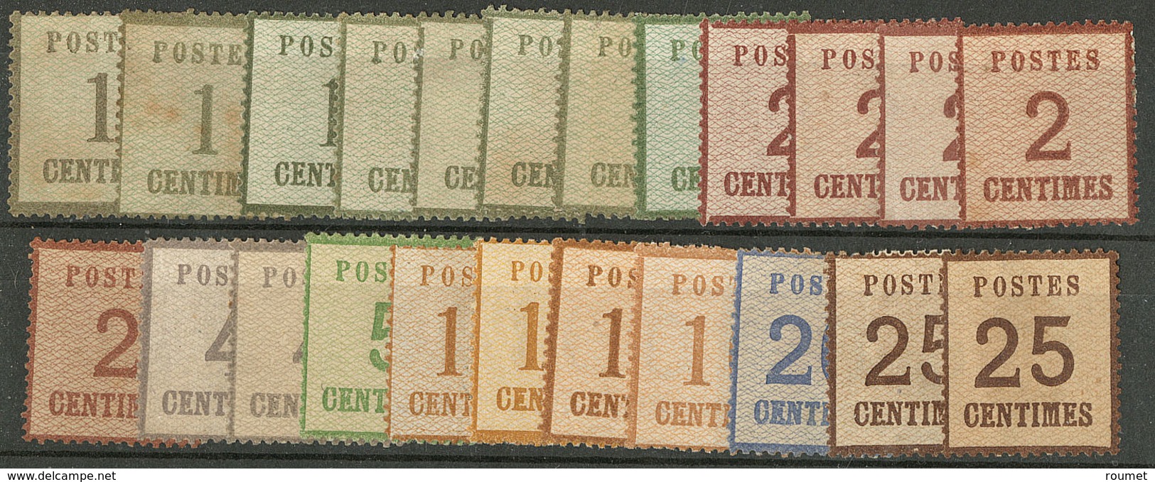 (*) Lot. 1870-1871, Entre Les N°1 Et 7, Dont Burelage Renversé, Des Ex *, Tous états - Other & Unclassified