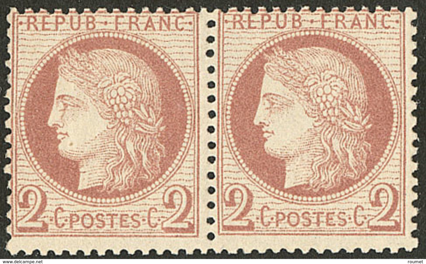 ** No 51, Brun-rouge, Paire. - TB - 1871-1875 Cérès