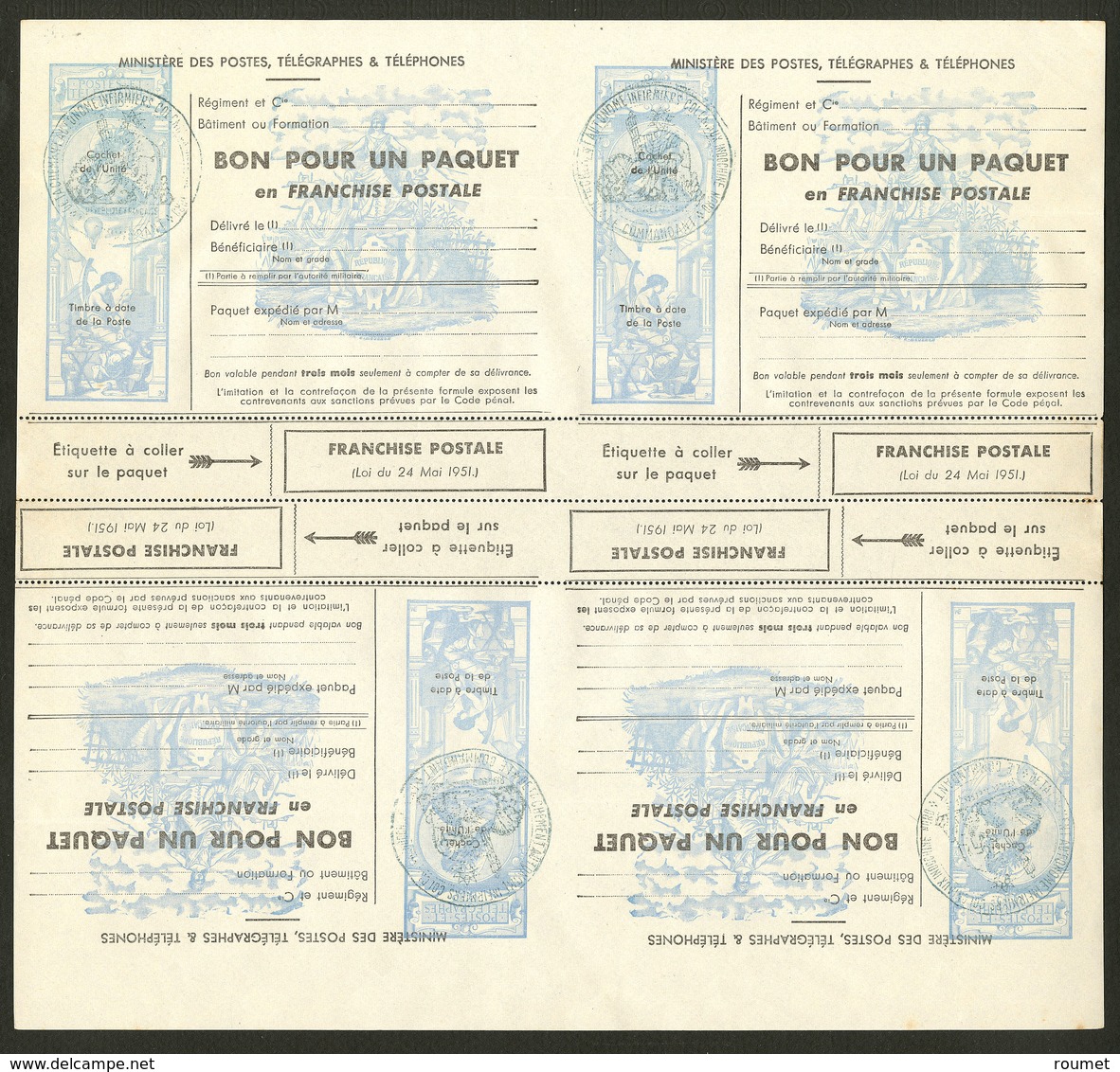 ** No 14A, Bloc De Quatre Tête-bêche. - TB (cote Maury) - Military Postage Stamps