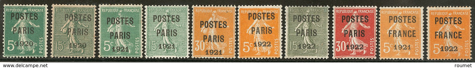 Postes Paris. Nos 24 à 26, 28 à 33, 36. - TB - 1893-1947