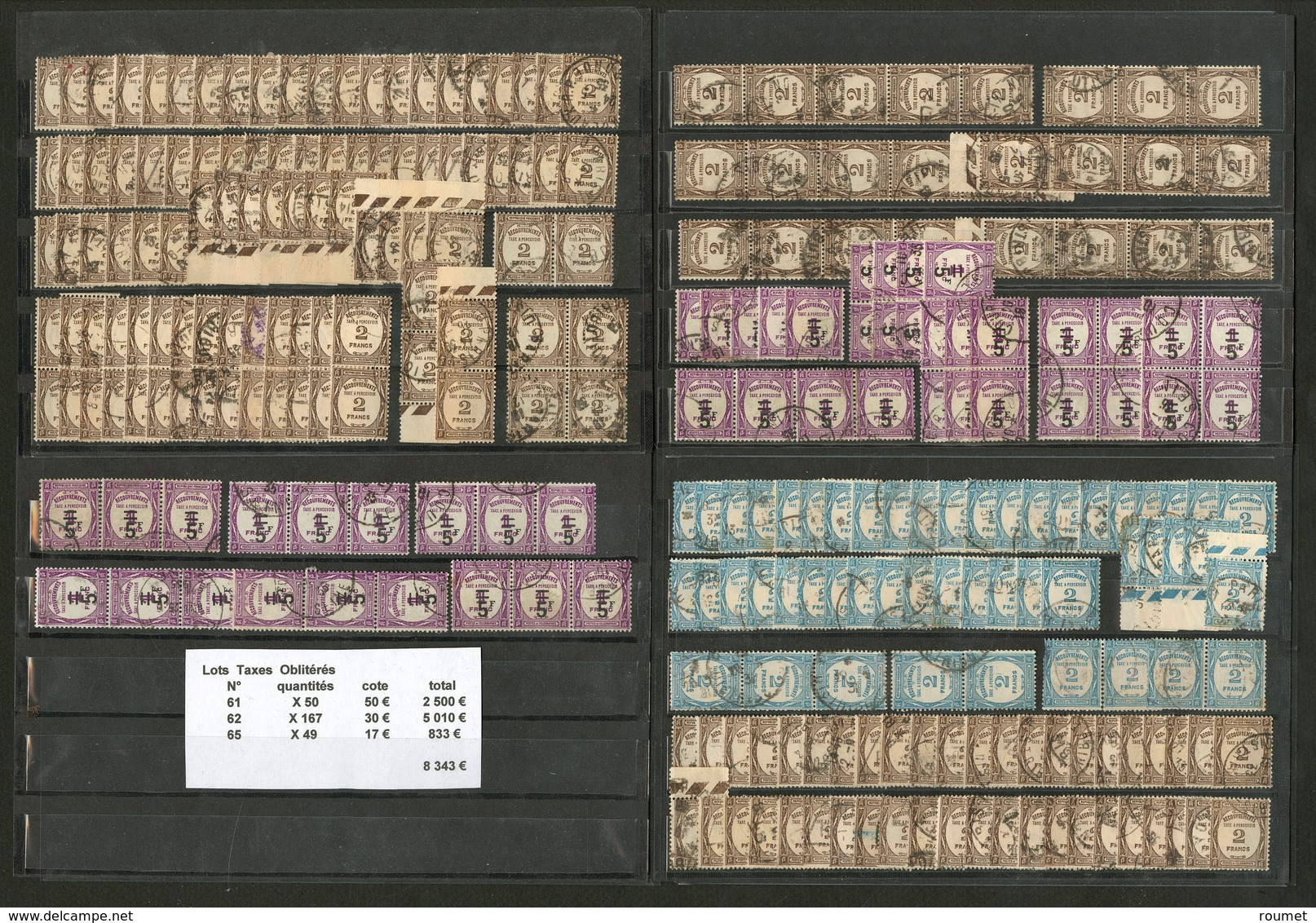 Nos 61 (50), 62 (167), 65 (49), Obl Diverses, Tous états - Andere & Zonder Classificatie