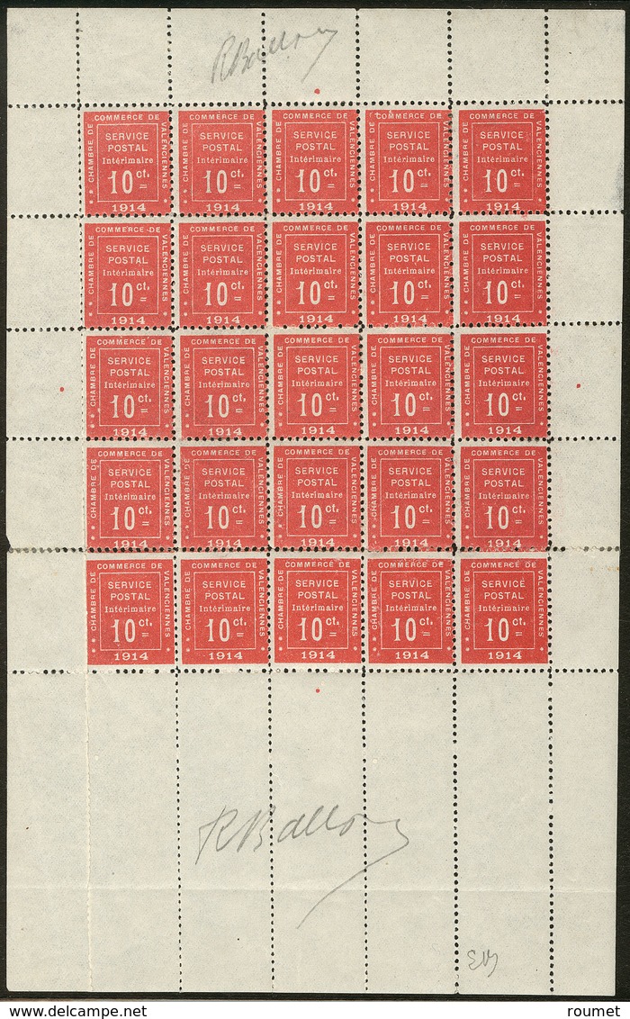 ** No 1, Feuille Complète De 25 Ex Avec Bords, Superbe. - R - War Stamps