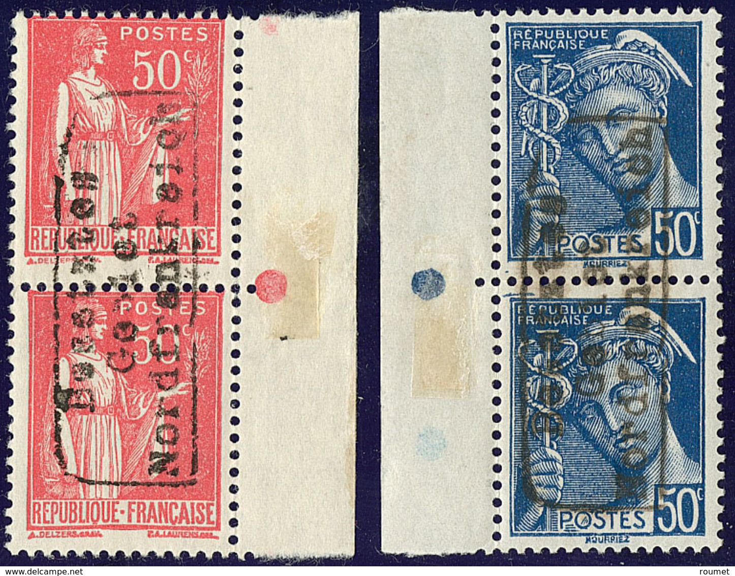 ** Nos 3, 4, Tous Deux  En Paire Verticale Bdf. - TB - Guerre (timbres De)