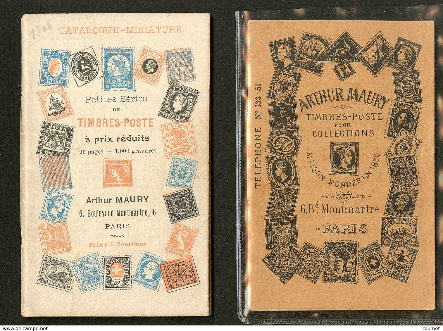 2 Catalogues Miniatures Arthur Maury, 108x66mm, De 1907 Et 1908. - TB - Autres & Non Classés