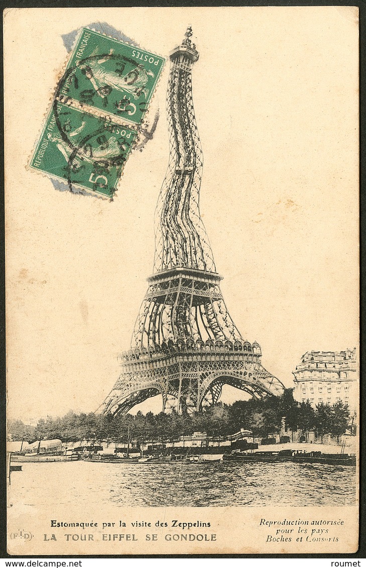 Lettre. Cartes Postales. "La Tour Eiffel Se Gondole", CP Humoristique Afft 137 Paire. - TB - Ohne Zuordnung