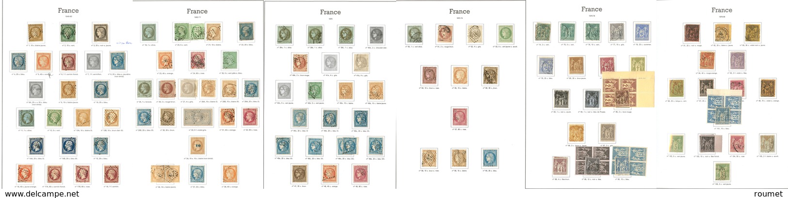 1849-1900 (Poste), Bonnes Et Moyennes Valeurs Entre Les N°1 Et 106, Nuances Et Obl Diverses, Qqs Ex * Ou (*) Dont N°34,  - Verzamelingen