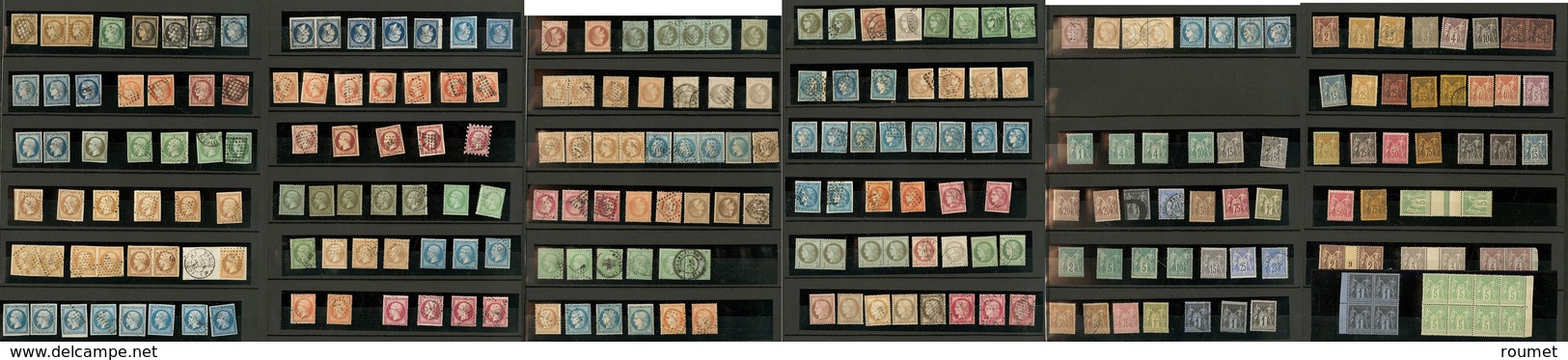 1849-1900 (Poste), Des Valeurs Moyennes, Nuances Et Obl Diverses Et Qqs Ex * Ou (*), Tous états - Collections