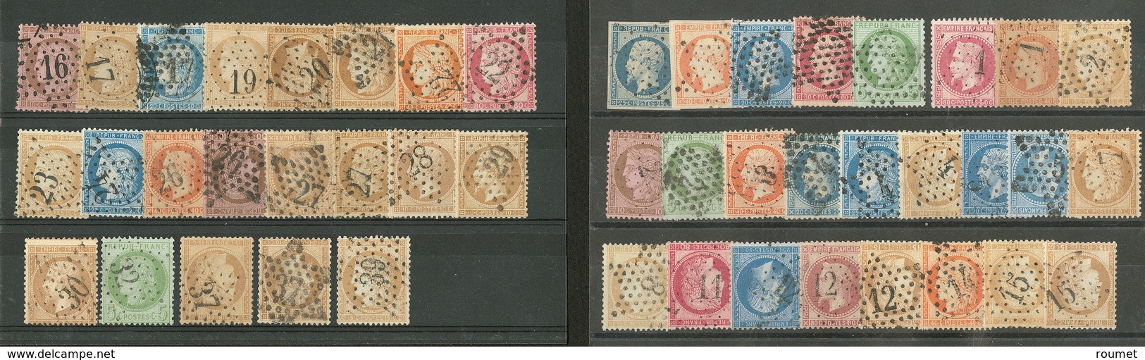 Etoiles De Paris. 1852-1875, De étoile Muette à étoile 39, Sur Timbres Entre Les N°9 Et 60, Belles Frappes. - TB - Collections