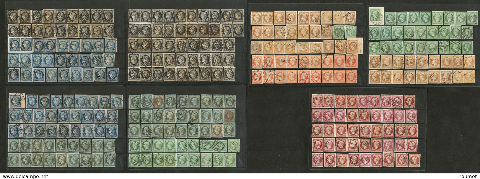 1849-1862, Entre Les N°3 Et 17, Nuances Et Obl, Tous états - Collections