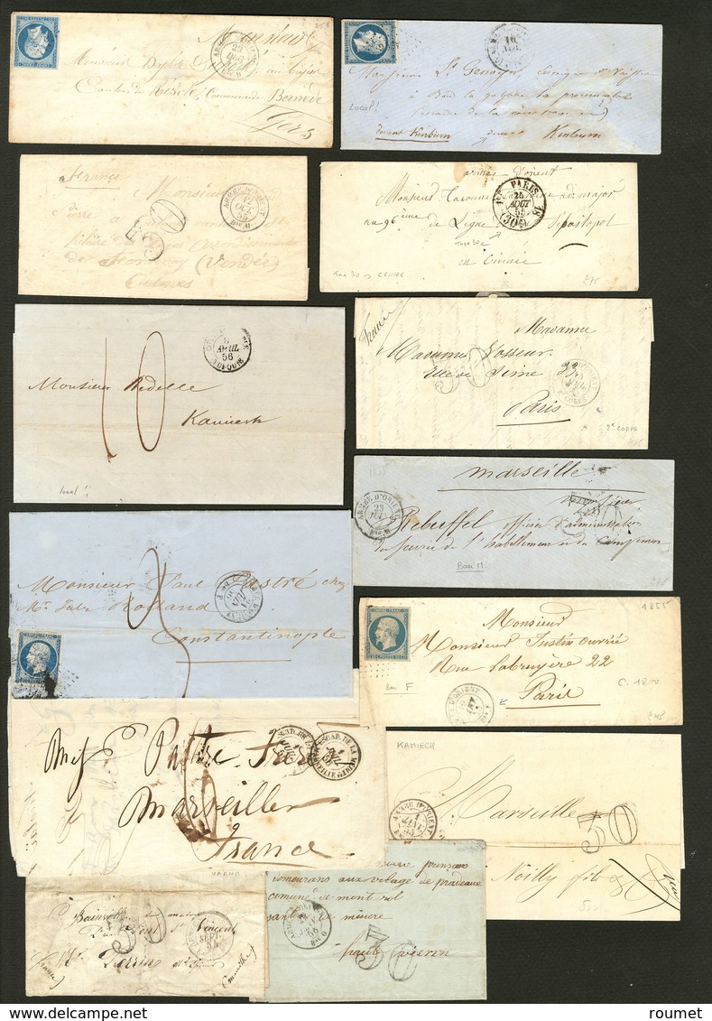 Lettre. Armée D'Orient. 1854-1856, 13 Enveloppes Avec Cachets Et Destinations Divers Dont France. - TB Ou B - Collections