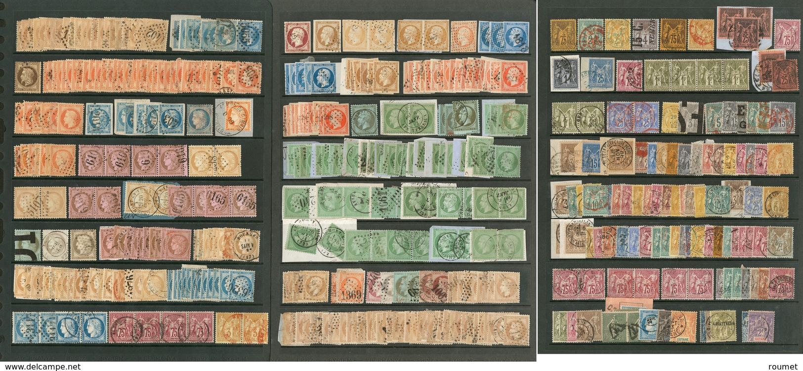 1862-1900, Valeurs, Nuances Et Obl Diverses, Nombreux Ex Par Multiples, Tous états - Sammlungen