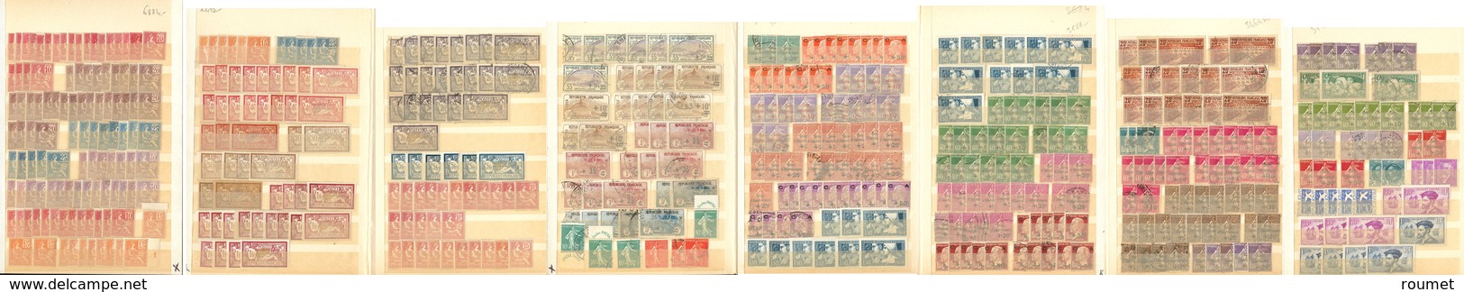 * 1900-1937 (Poste, Préos), Valeurs Par Multiples De 1 à + 20 Ex, Nombreux Obl Dont Orphelins Et CA, Des Ex (*). - TB Ou - Collections