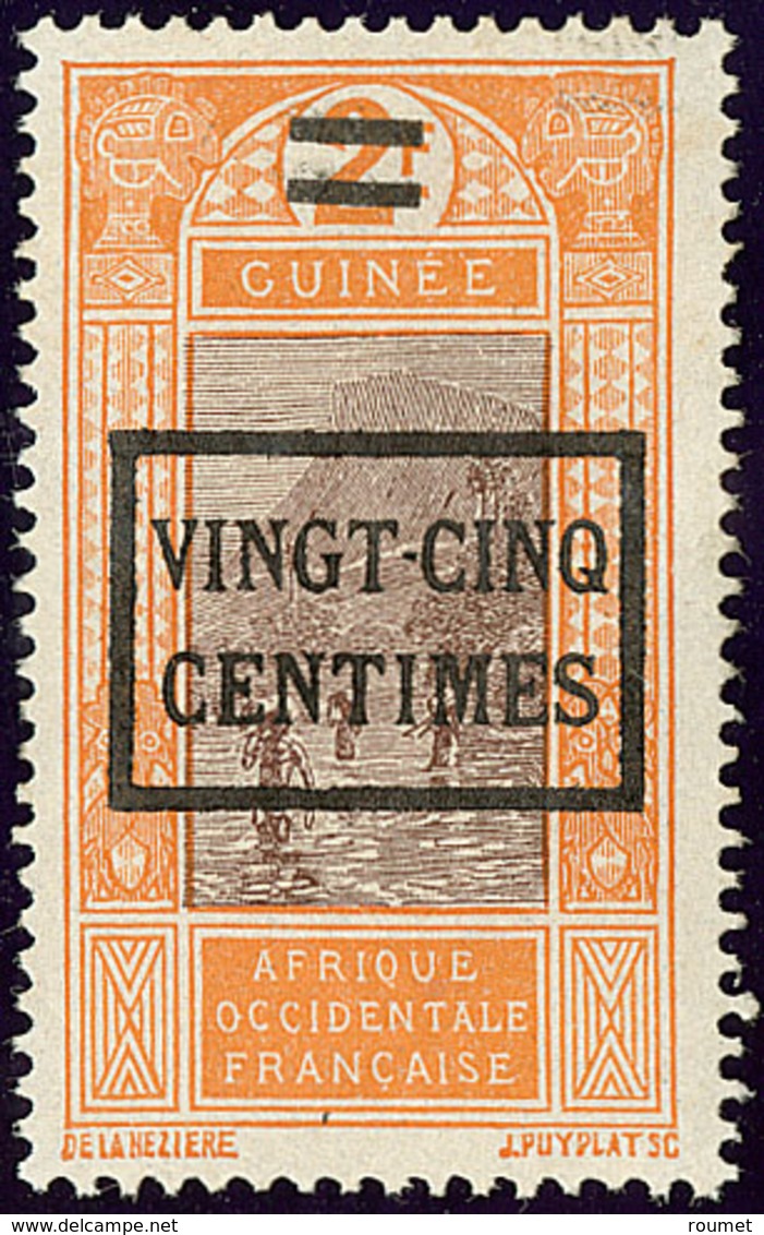 (*) Guinée. No 99, "VINGT-CINQ/CENTIMES" Encadré. - TB - Andere & Zonder Classificatie