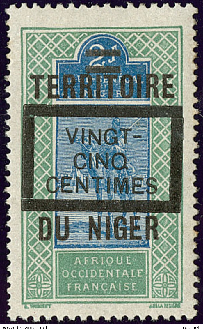 (*) Niger. No 19, "VINGT-/CINQ/CENTIMES" Encadré. - TB - Other & Unclassified