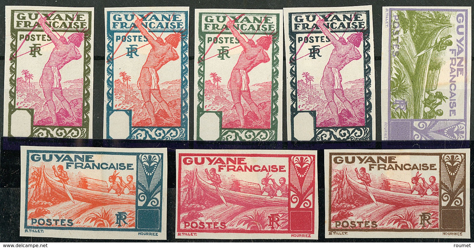 (*) Guyane. Types N°109(4) Et 117(4), Couleurs Différentes. - TB - Andere & Zonder Classificatie