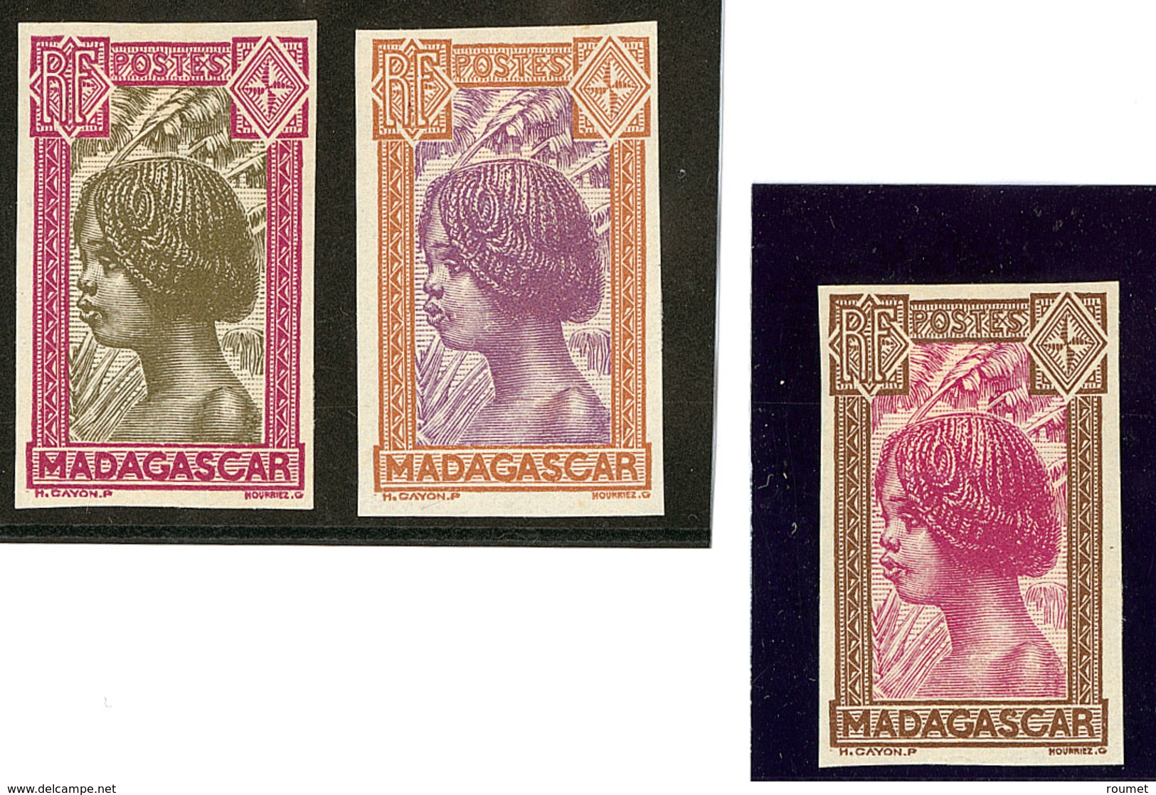 (*) Madagascar. Type N°165, Trois Bicolores Différents. - TB - Autres & Non Classés