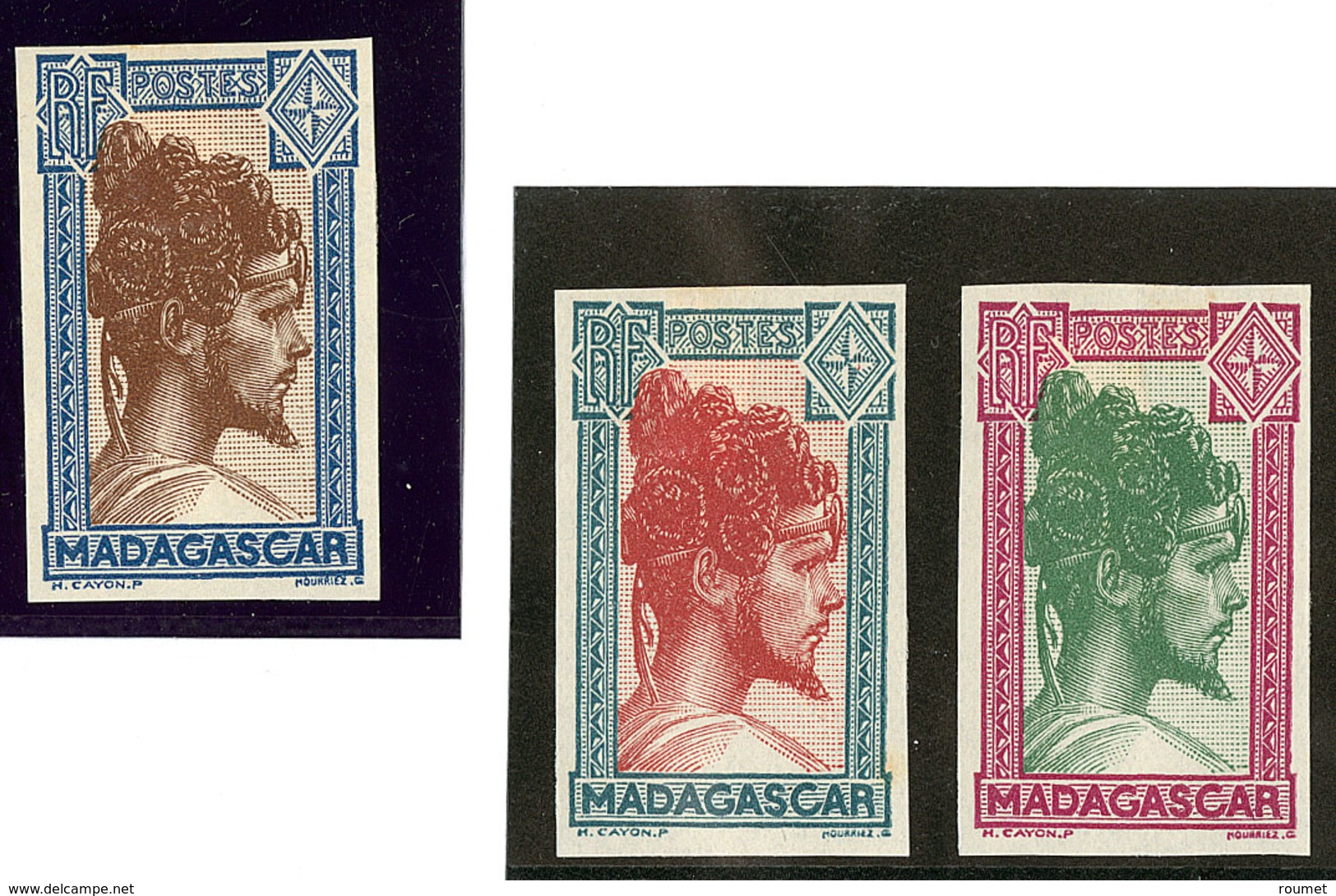 (*) Madagascar. Type N°170, Trois Bicolores Différents. - TB - Autres & Non Classés