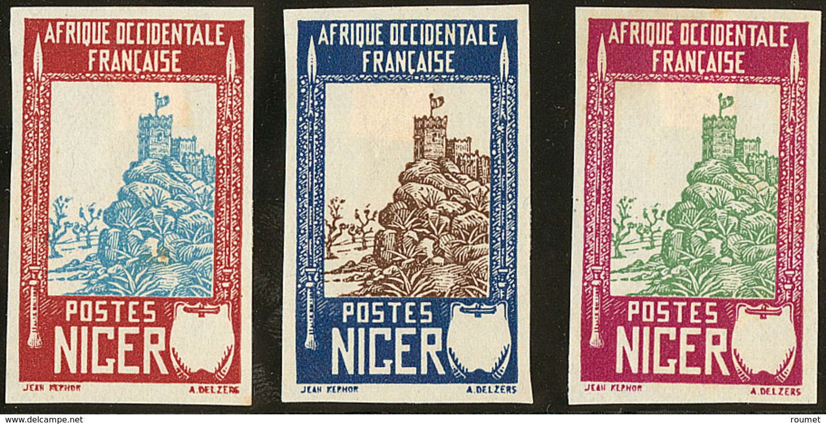 (*) Niger. Type N°45, 3 Bicolores Différents. - TB - Andere & Zonder Classificatie