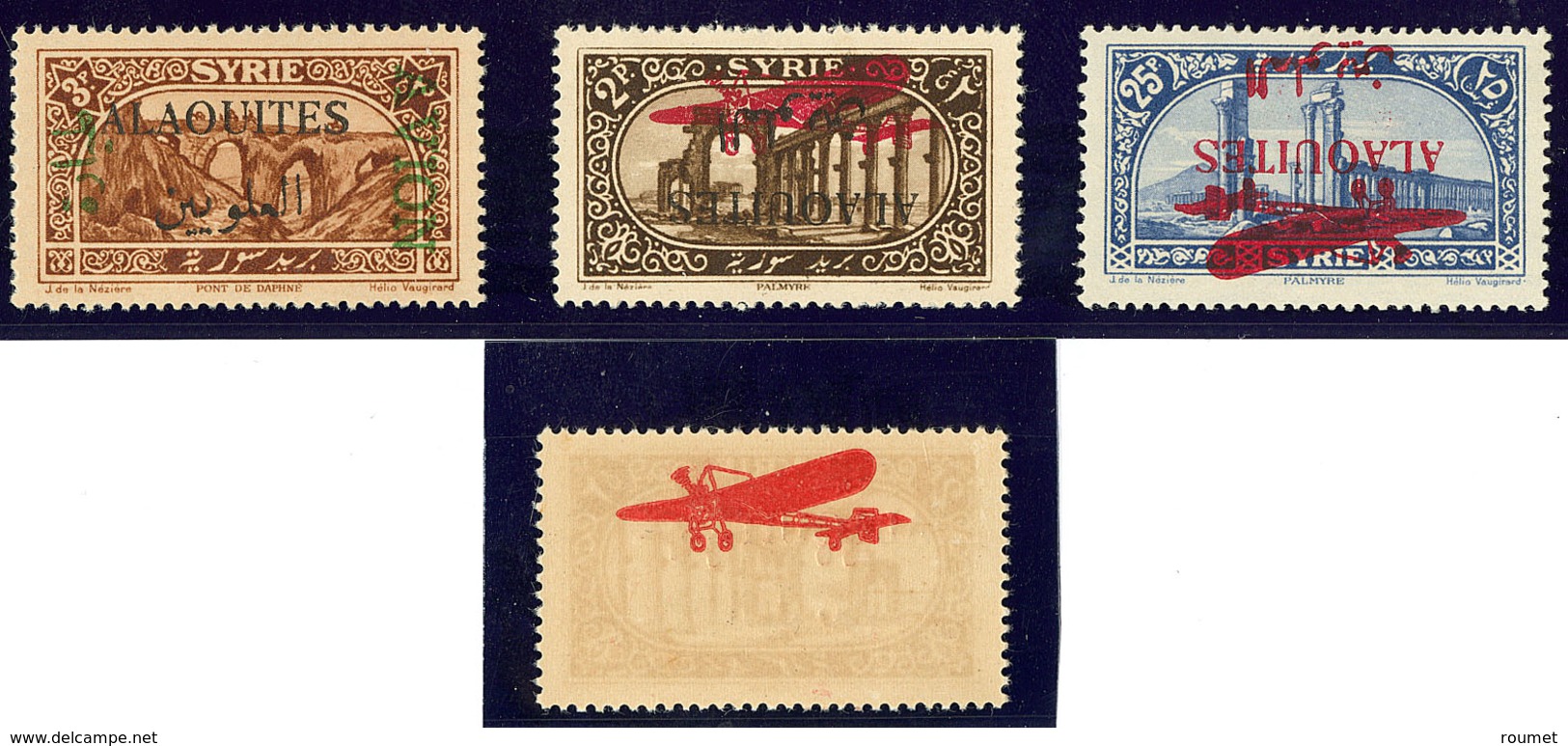 ** Poste Aérienne. Variétés. Nos 6 "AVION" à Droite, 9 Surch. Renversée, 9c, 16a *. - TB - Sonstige & Ohne Zuordnung