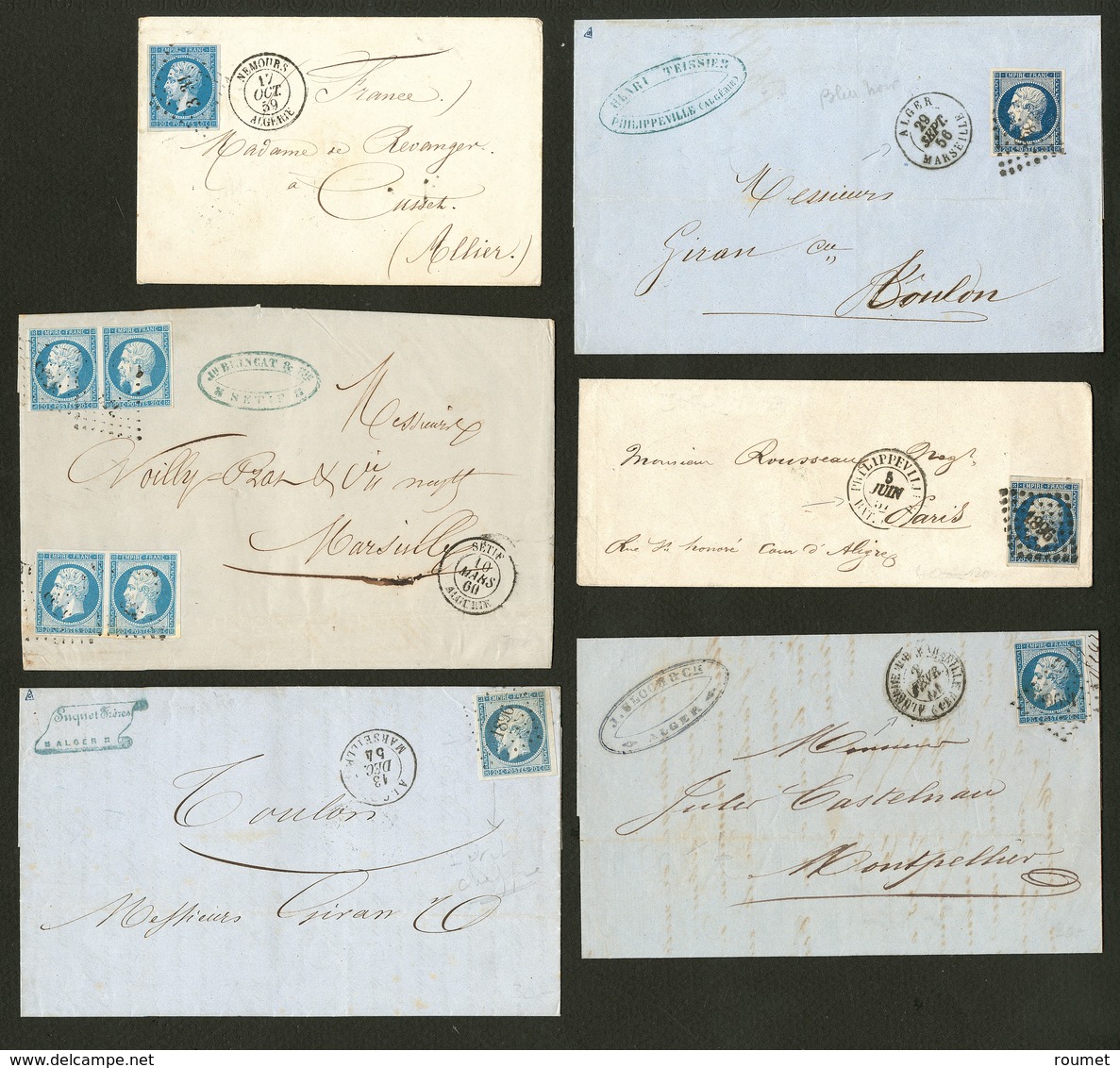 Lettre. Précurseurs. France No 14, Obl Pc Divers Sur 6 Lettres Pour La France. - TB - Autres & Non Classés