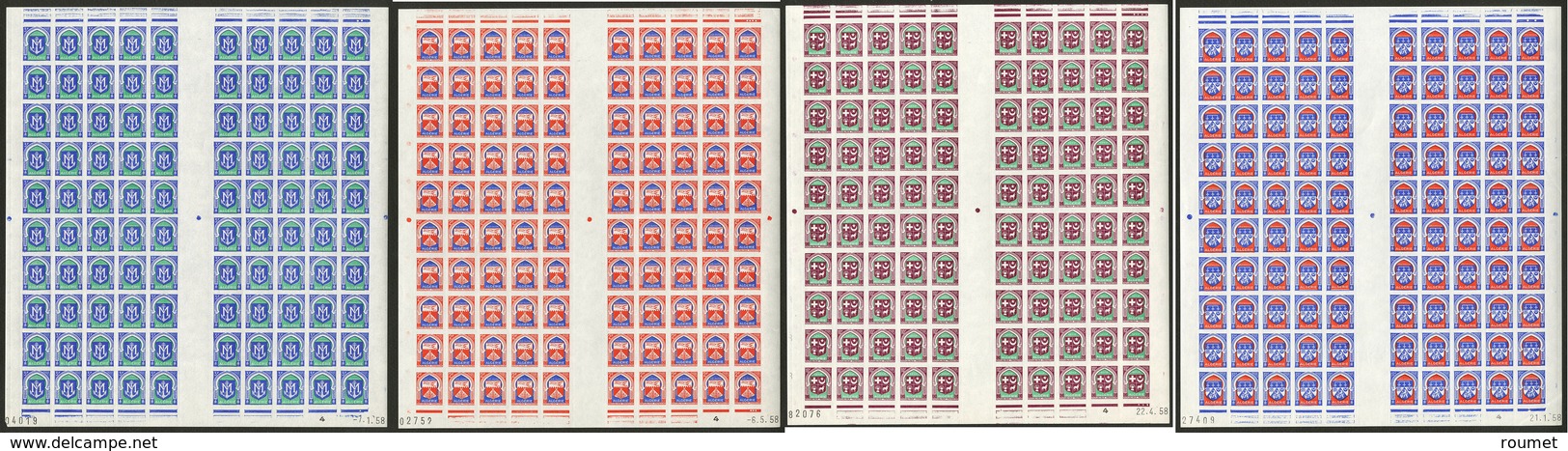 ** Non Dentelés. Nos 337A, B, E Et F (Maury 359/362), Tous En Feuilles De 100 Ex Cd 58. - TB (cote Maury) - Autres & Non Classés