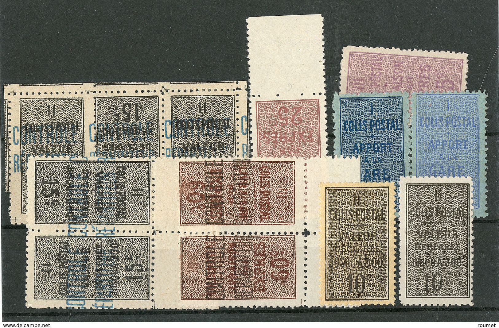 * Colis Postaux. Variétés. Nos 1, 1a, 2, 3, 4, 5, 8c Paire Et Bande De Trois, 9b. - TB - Autres & Non Classés