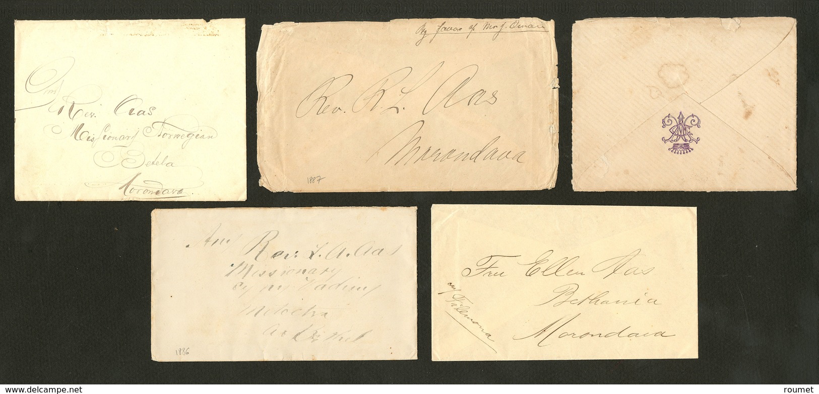 Lettre. Missionnaires Norvégiens. 1886-1887, 5 Lettres Sans Timbres. - TB - Autres & Non Classés
