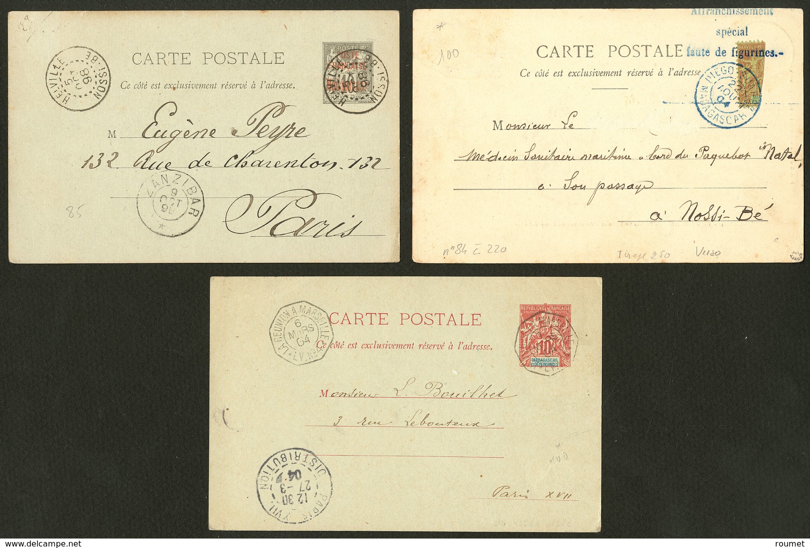 Lettre. Lot. 1898-1904, Trois CP Affts Divers Dont Coupé. - TB - Autres & Non Classés
