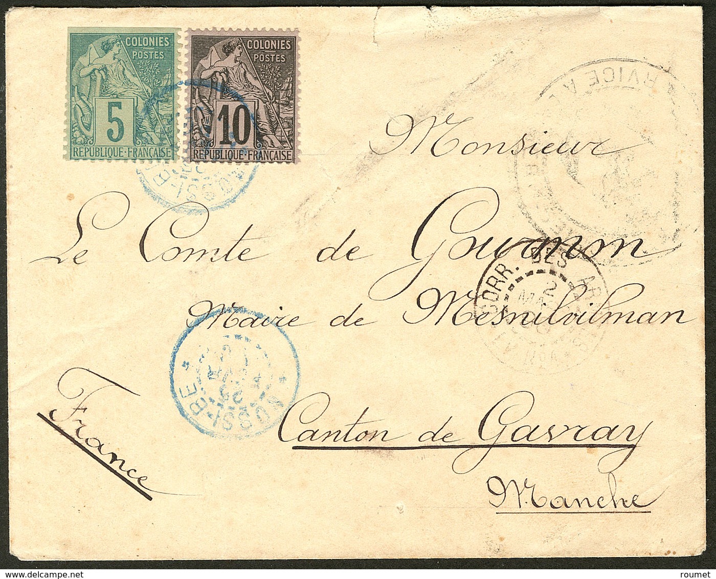 Lettre. Précurseurs. CG N°49 (def) + 50, Obl Cad Fév 90, Sur Enveloppe Pour La France. - TB - Andere & Zonder Classificatie