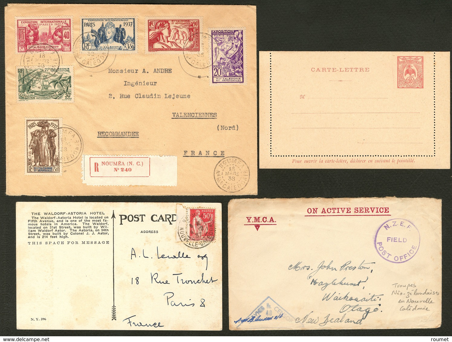 Lettre. Lot. 1905-1939, 4 Plis Divers. - TB - Andere & Zonder Classificatie