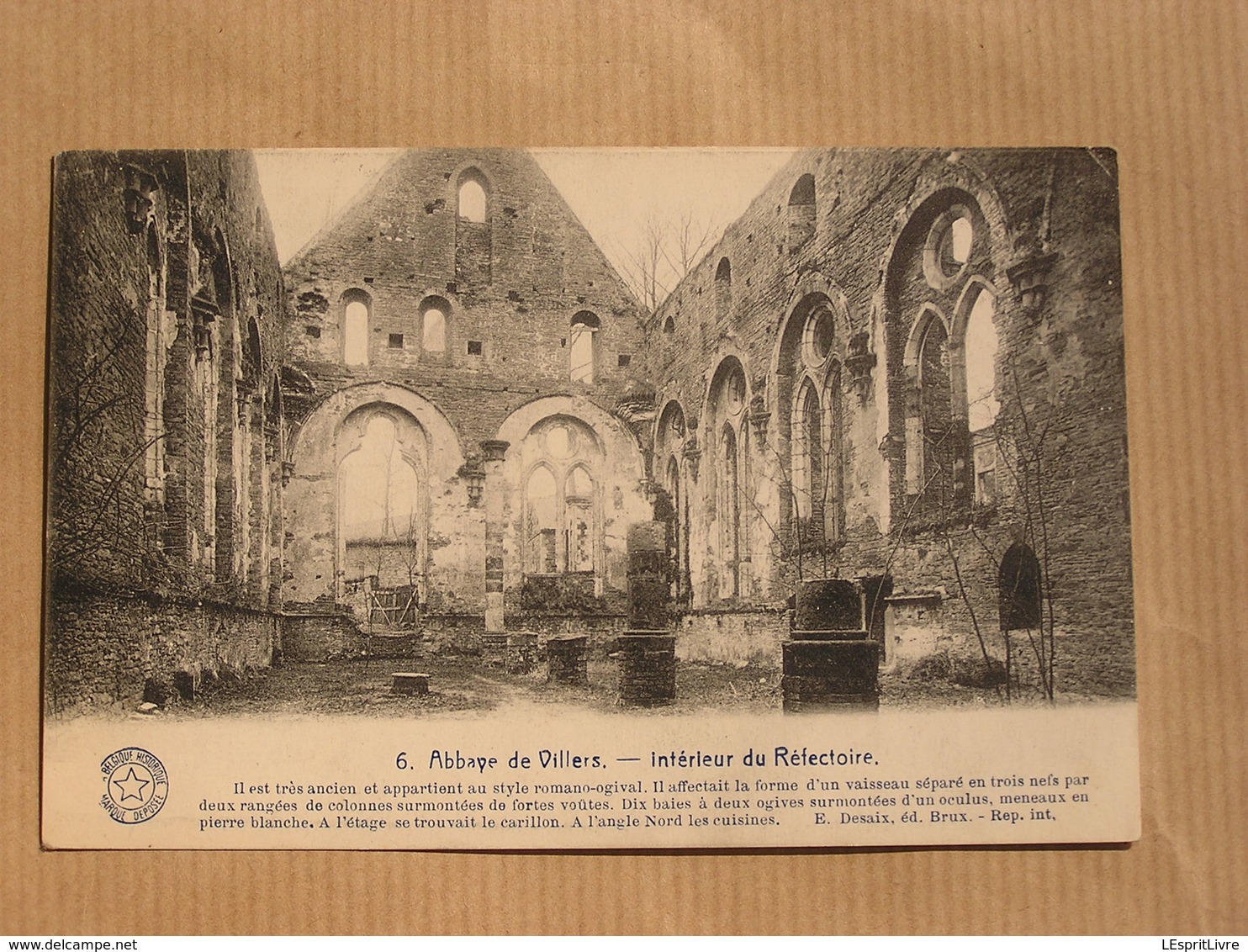 ABBAYE DE VILLERS 6 Intérieur Du Réfectoire Brabant Wallon Villers La Ville Belgique Carte Postale Kaart - Villers-la-Ville