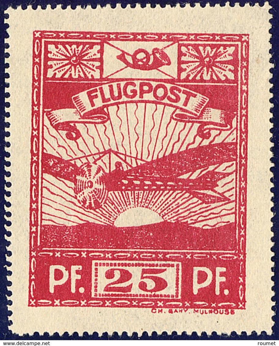 * Poste Aérienne. Vignette Précurseur "Flugpost 1913". Mi. N°10, 25pf Rouge, Quasiment **. - TB - Other & Unclassified