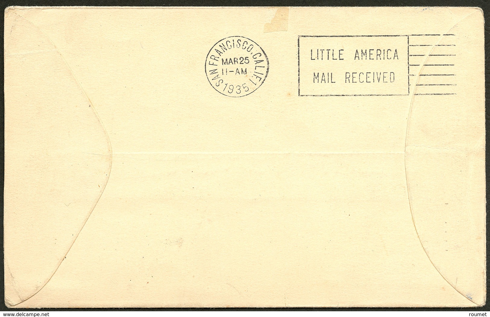 Lettre. ETATS-UNIS. Little America Antarctica. No 323 Paire, Obl Cad 31 Janv 1934, Transit San Francisco 25 Mars 35 Et G - Andere & Zonder Classificatie