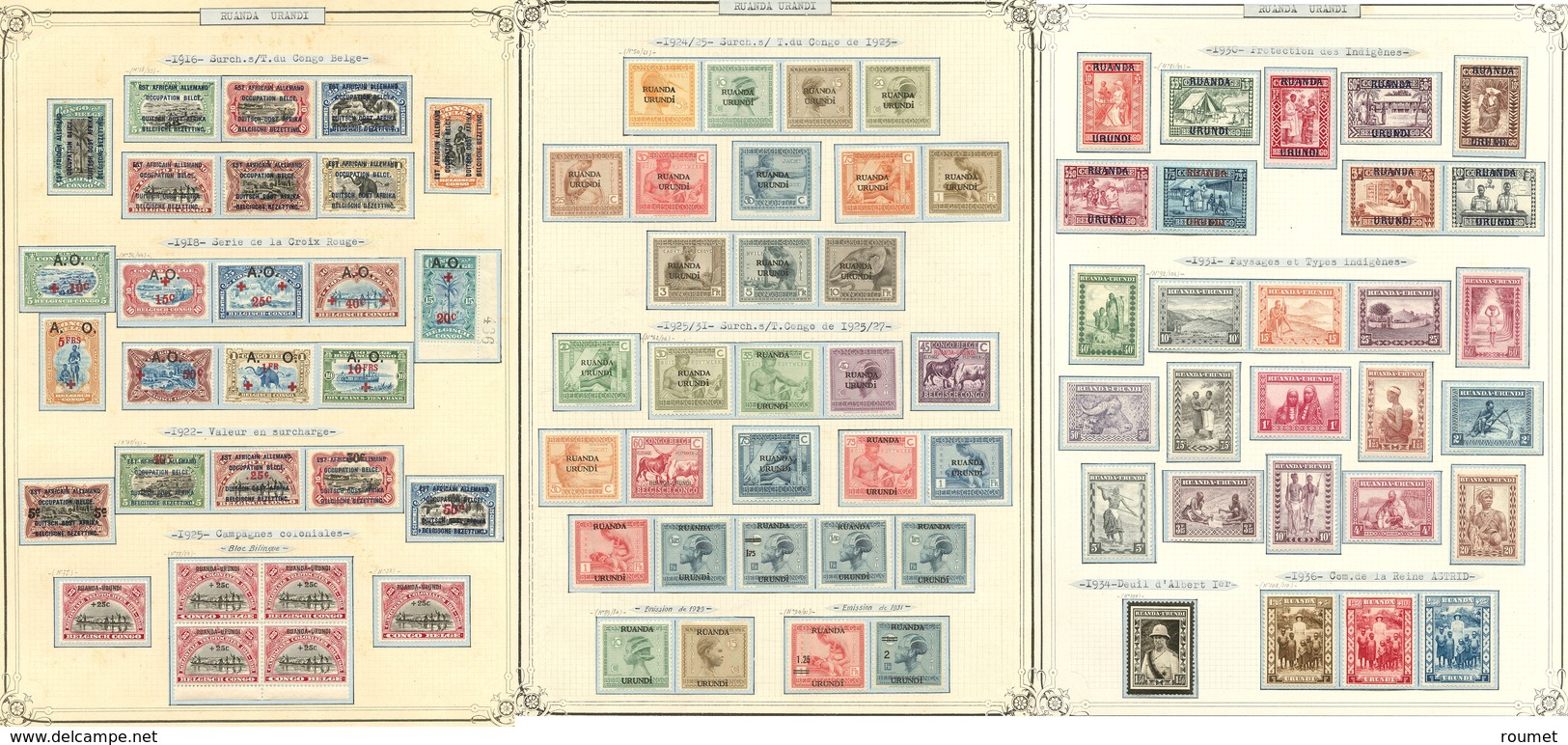 * RUANDA-URUNDI. Collection. 1916-1936 (Poste), Complète Entre Les N°28 Et 110. - TB - Autres & Non Classés