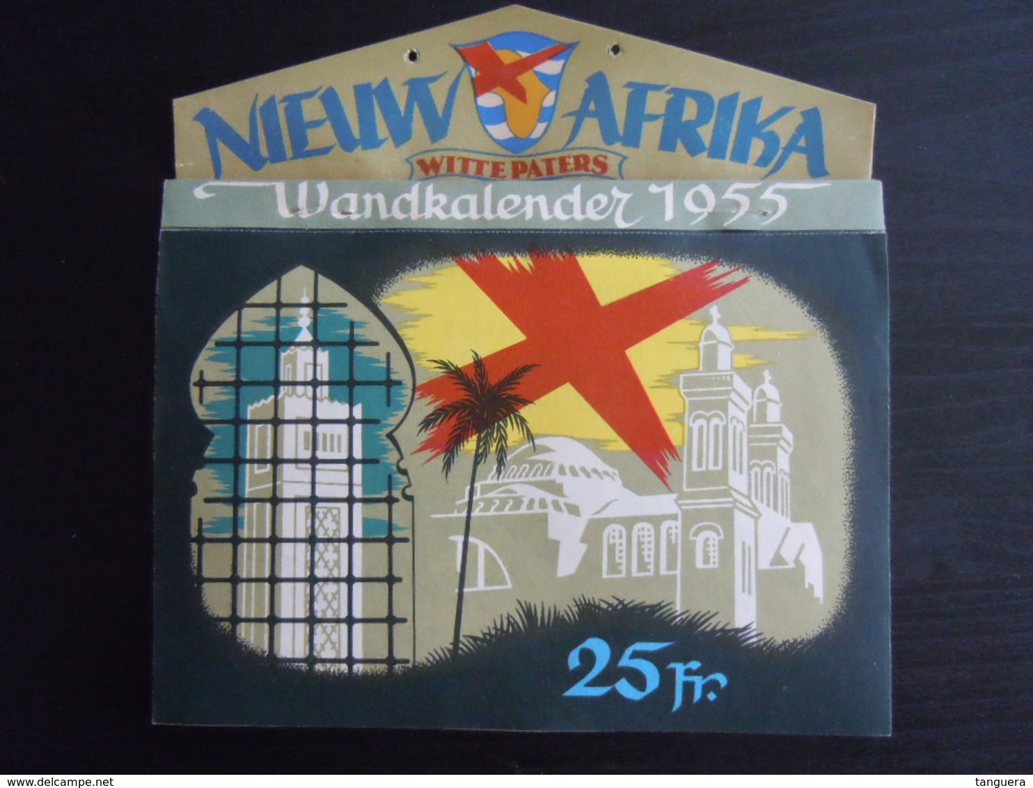 Belgie 1955 Wandkalender Nieuw Afrika Witte Paters, Per Week, Mooie Foto's Form. 19,5 X 19,5 Cm - Grossformat : 1941-60