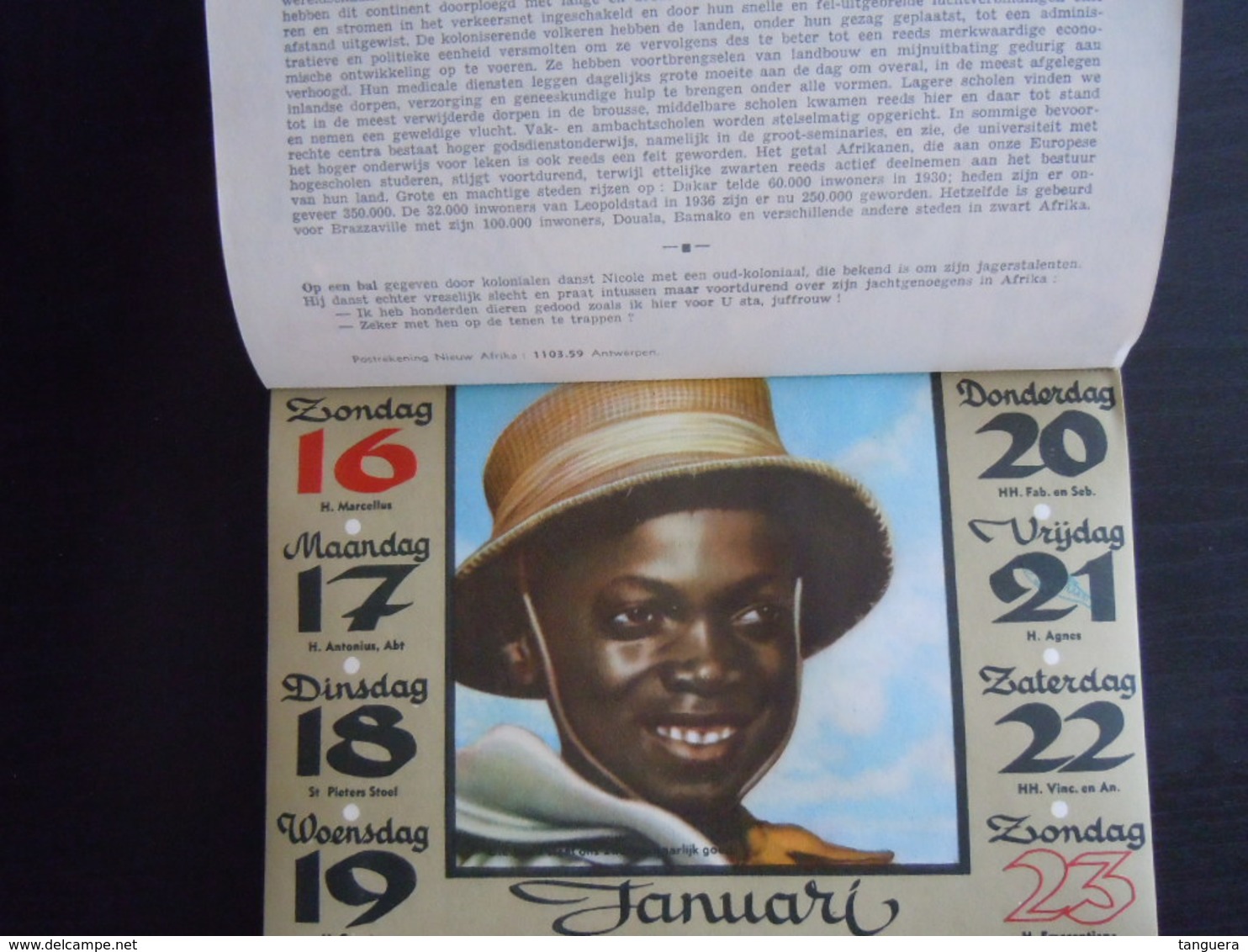 Belgie 1955 Wandkalender Nieuw Afrika Witte Paters, Per Week, Mooie Foto's Form. 19,5 X 19,5 Cm - Big : 1941-60