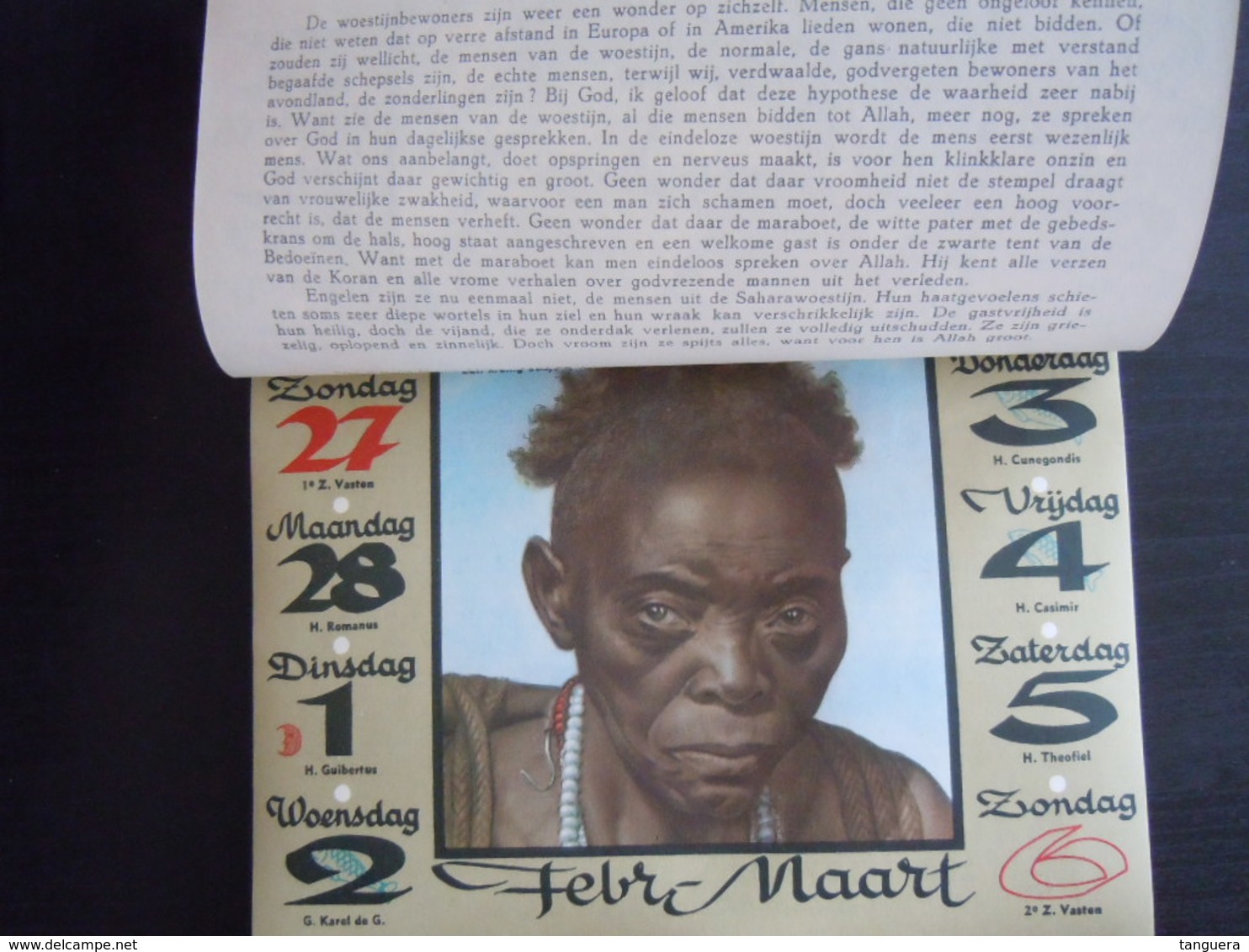 Belgie 1955 Wandkalender Nieuw Afrika Witte Paters, Per Week, Mooie Foto's Form. 19,5 X 19,5 Cm - Grand Format : 1941-60