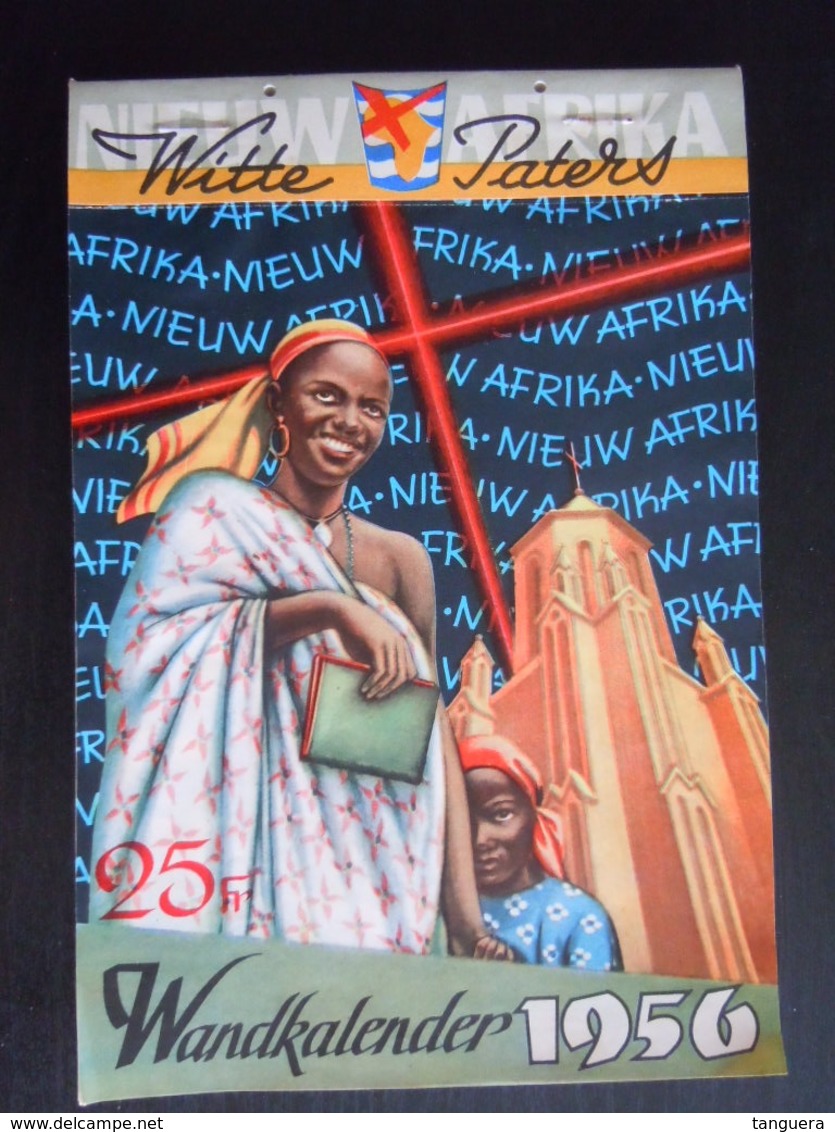 Belgie 1956 Wandkalender Nieuw Afrika Witte Paters, Per Week, Mooie Foto's Form. 16,5 X 24,5 Cm - Grand Format : 1941-60