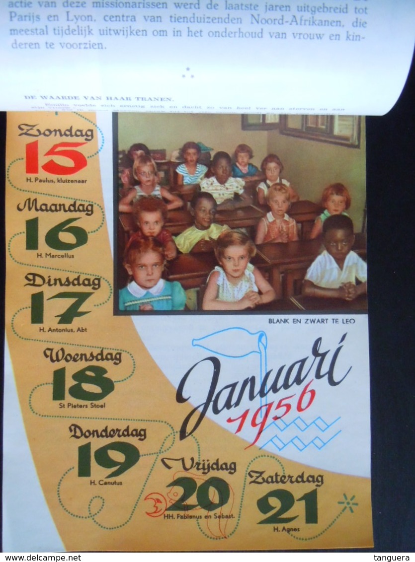 Belgie 1956 Wandkalender Nieuw Afrika Witte Paters, Per Week, Mooie Foto's Form. 16,5 X 24,5 Cm - Grand Format : 1941-60