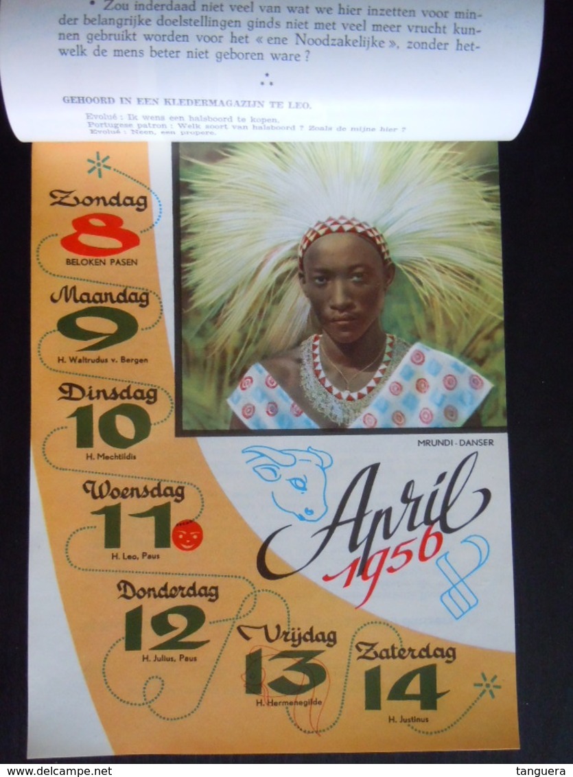 Belgie 1956 Wandkalender Nieuw Afrika Witte Paters, Per Week, Mooie Foto's Form. 16,5 X 24,5 Cm - Grand Format : 1941-60