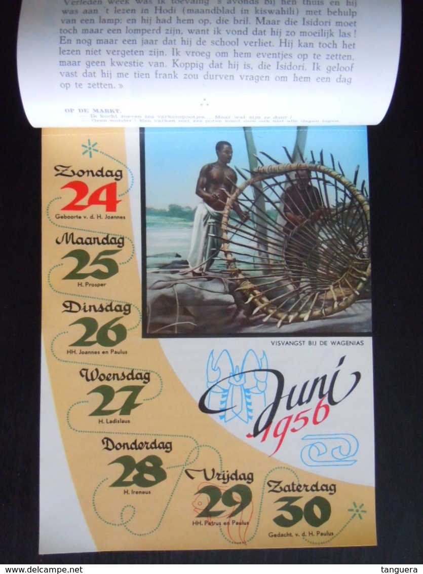 Belgie 1956 Wandkalender Nieuw Afrika Witte paters, per week, mooie foto's form. 16,5 x 24,5 cm