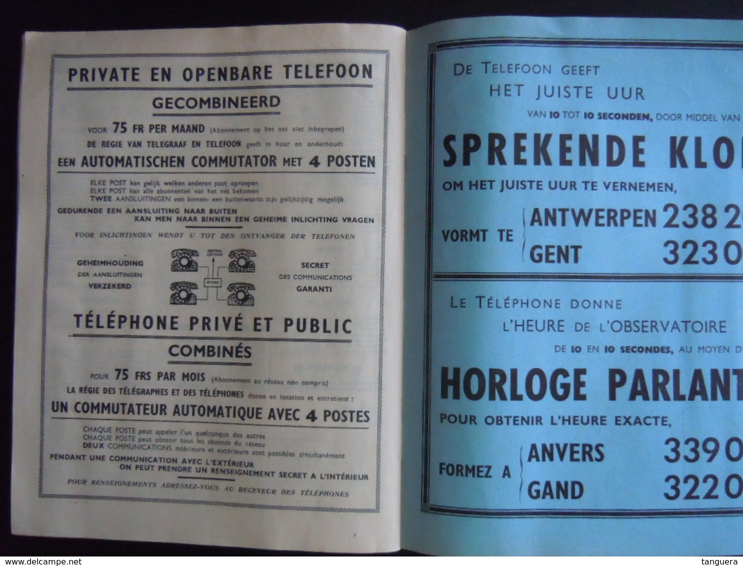 België Belgique Telefoonboek Annuaire Téléphonique 1937 Antwerpen Oost-West-Vlaanderen 1ste Vervolg Supplément - Non Classés