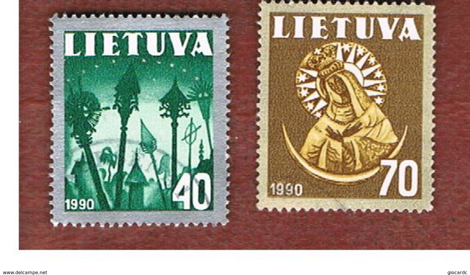 LITUANIA (LITHUANIA)   - SG 483.484   -     1991 (dated 1990)  NATIONAL SYMBOLS  -   USED - Lituanie