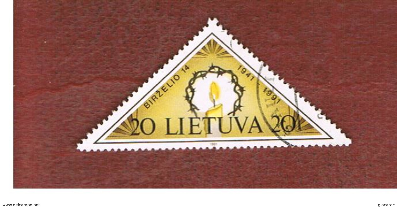 LITUANIA (LITHUANIA)   - SG 486   -        1991  50^ ANNIVERSARY OF RESISTANCE  -   USED - Lituania