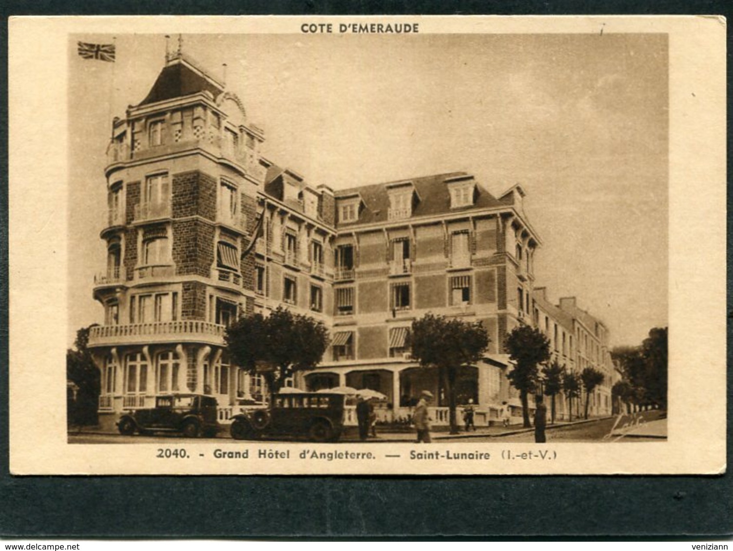 CPA - SAINT LUNAIRE - Le Grand Hôtel D'Angleterre, Animé - Automobiles - Saint-Lunaire