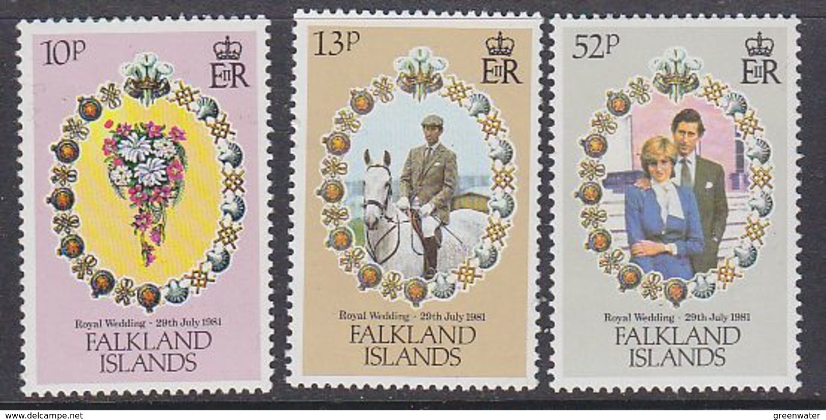 Falkland Islands 1981 Royal Wedding 3v ** Mnh (42731) - Falklandeilanden