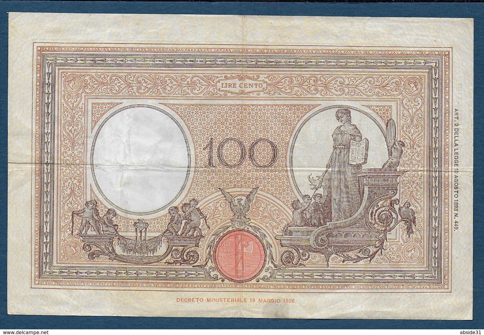 ITALIE - 100 Lire  Du  17 Ottobre 1934 - 100 Liras